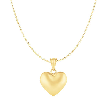 Puffed Heart Pendant in 10k Yellow Gold 