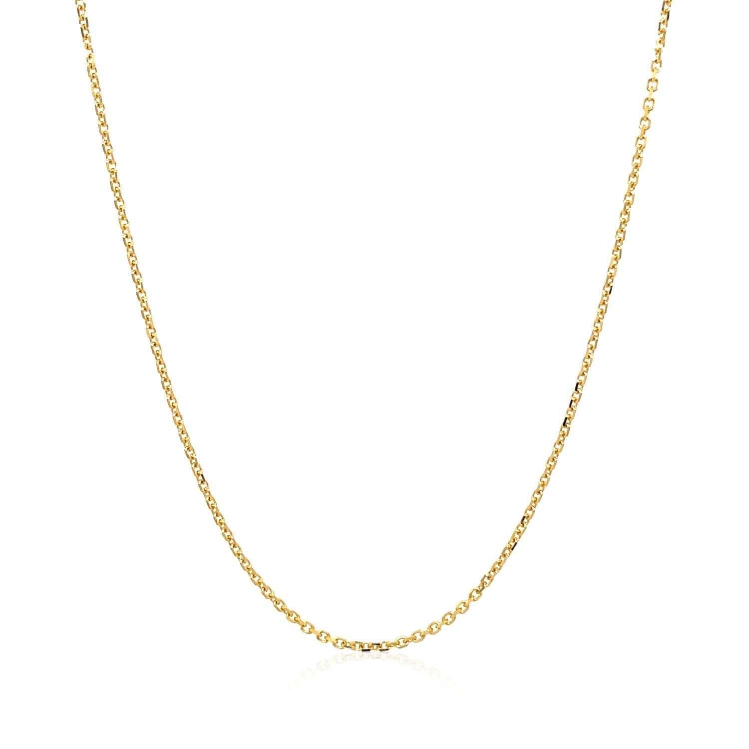 18k Yellow Gold Diamond Cut Cable Link Chain (1.10 mm) by Bids.com