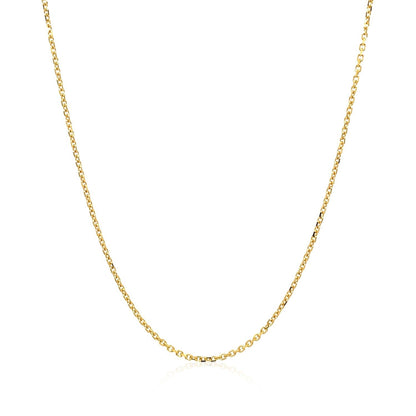 18k Yellow Gold Diamond Cut Cable Link Chain (1.10 mm) by Bids.com