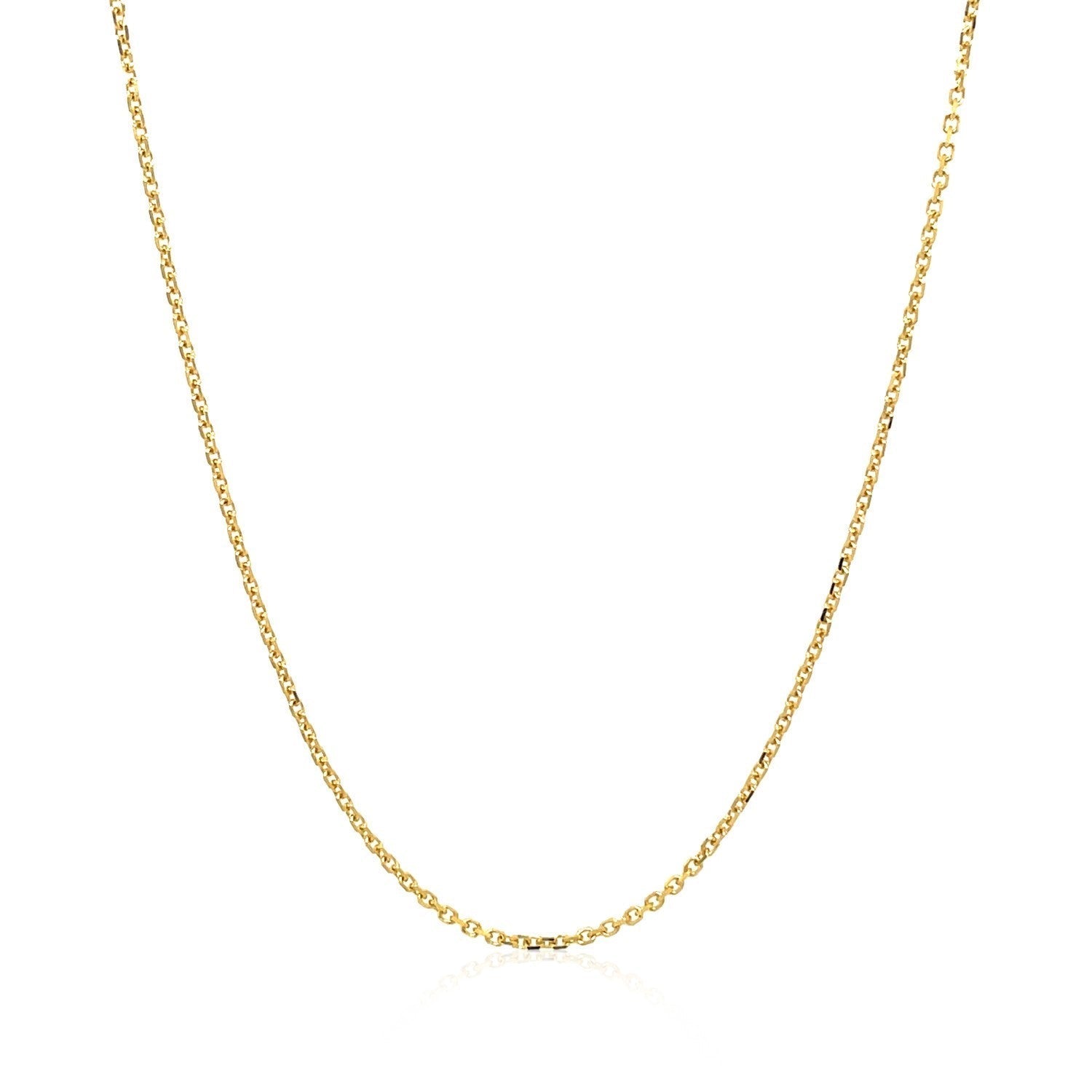18k Yellow Gold Diamond Cut Cable Link Chain (1.10 mm) 