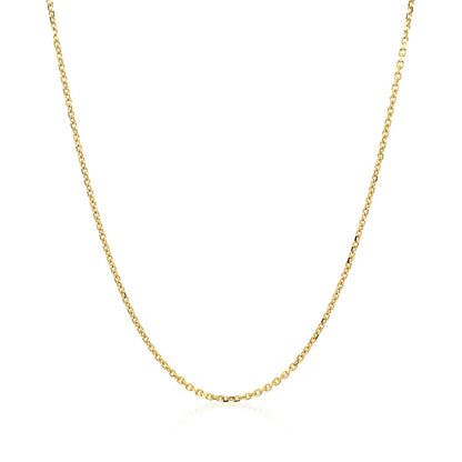 18k Yellow Gold Diamond Cut Cable Link Chain (1.10 mm) 