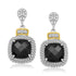18k Yellow Gold & Sterling Silver Black Onyx & Diamond Earrings (.05cttw) 