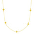 14k Yellow Gold Chain Necklace with Cross Stations - necklaces
