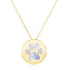 14k Yellow Gold Necklace with Dog Paw Print Symbol in Mother of Pearl - necklaces