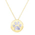 14k Yellow Gold Necklace with Dog Paw Print Symbol in Mother of Pearl 