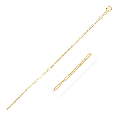 14K Yellow Gold Fine Paperclip Anklet (1.5mm) - accessories
