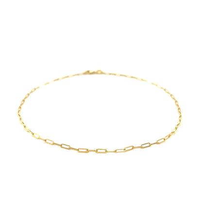 14K Yellow Gold Fine Paperclip Anklet (1.5mm) - DestGlow