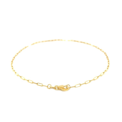14K Yellow Gold Fine Paperclip Anklet (1.5mm) - DestGlow