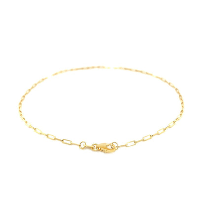 14K Yellow Gold Fine Paperclip Anklet (1.5mm) 