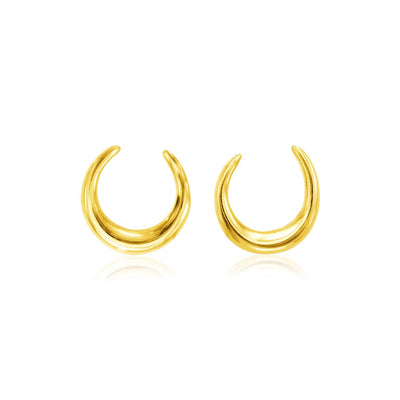 14k Yellow Gold Polished Moon Earrings - accessories