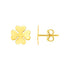14K Yellow Gold Four Leaf Clover Earrings 