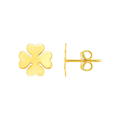 14K Yellow Gold Four Leaf Clover Earrings by Bids.com