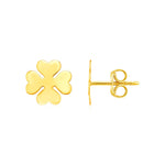 14K Yellow Gold Four Leaf Clover Earrings - accessories