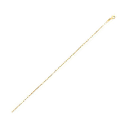 14K Yellow Gold Fine Paperclip Chain (1.20 mm)  DestGlow