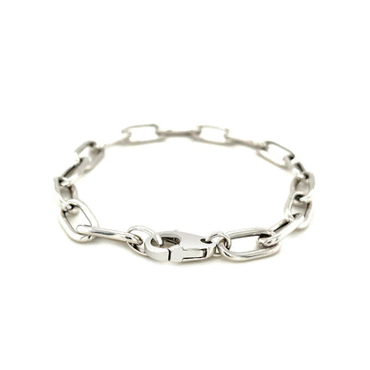 Sterling Silver Wide Paperclip Chain Bracelet - DestGlow