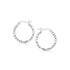 Sterling Silver Faceted Design Hoop Earrings with Rhodium Plating(2x15mm) - DestGlow