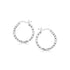 Sterling Silver Faceted Design Hoop Earrings with Rhodium Plating(2x15mm) by Avera Group