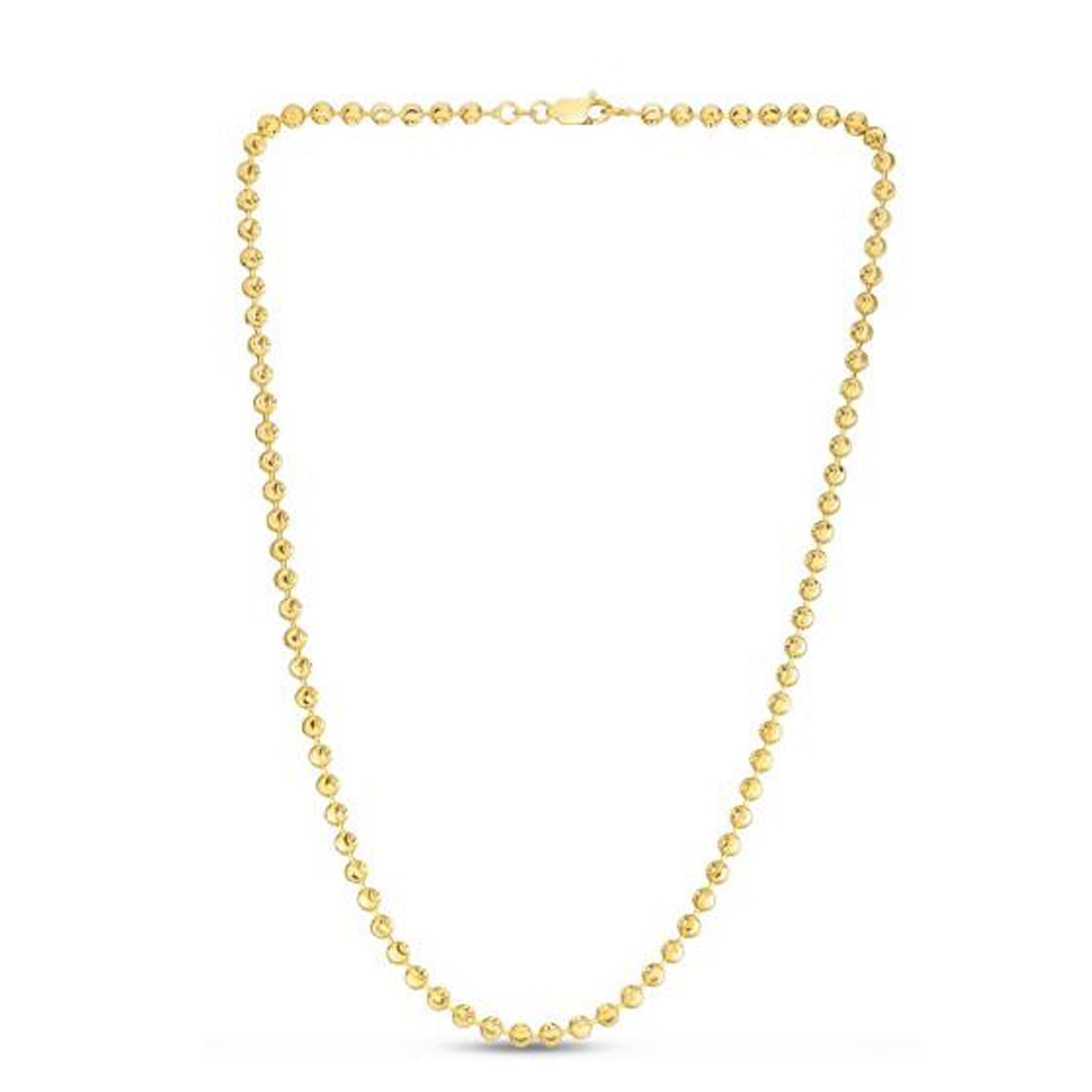 Moon Cut Bead Chain in 14k Yellow Gold (4.00 mm)  DestGlow