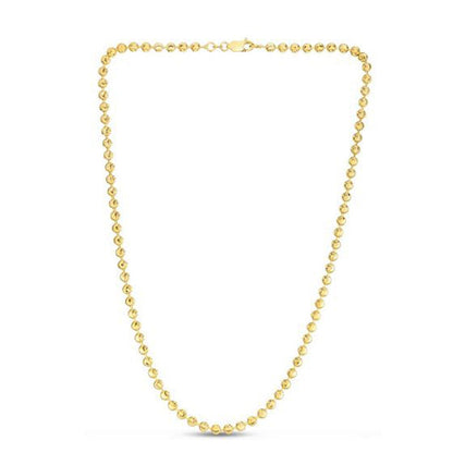 Moon Cut Bead Chain in 14k Yellow Gold (4.00 mm)  DestGlow