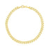 14k Yellow Gold High Polish Textured Fancy Chain Bracelet (4mm)