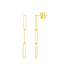 14k Yellow Gold Paperclip Chain Dangle Earrings - earrings
