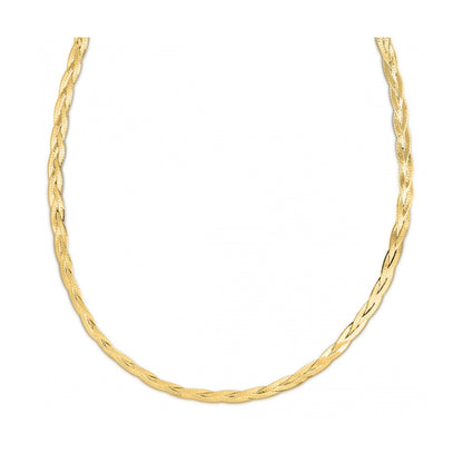 14k Yellow Gold Braided Herringbone Chain (3.20 mm) by Bids.com