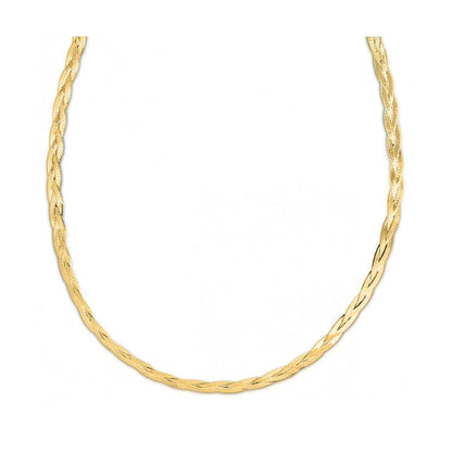 14k Yellow Gold Braided Herringbone Chain (3.20 mm)