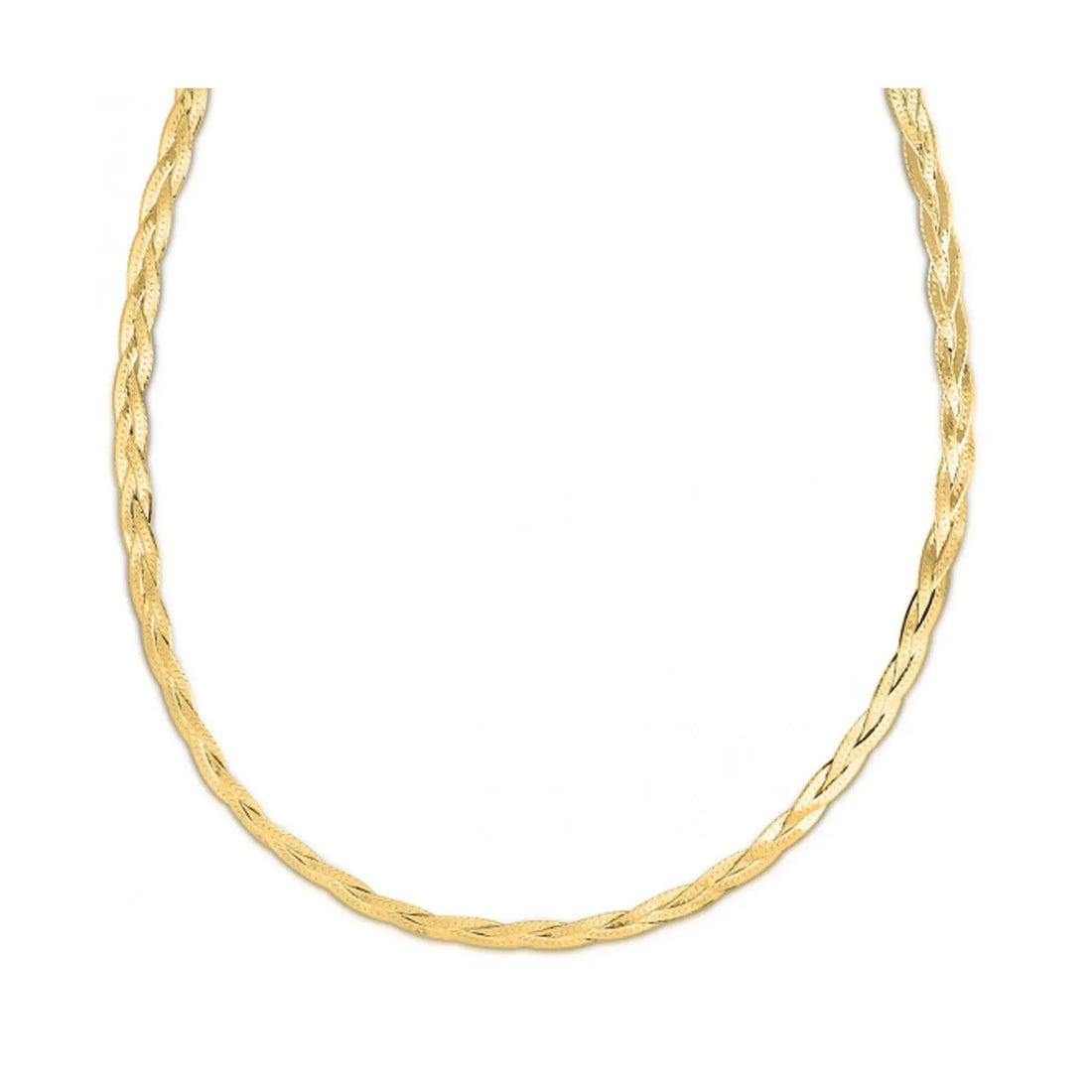 14k Yellow Gold Braided Herringbone Chain (3.20 mm) 