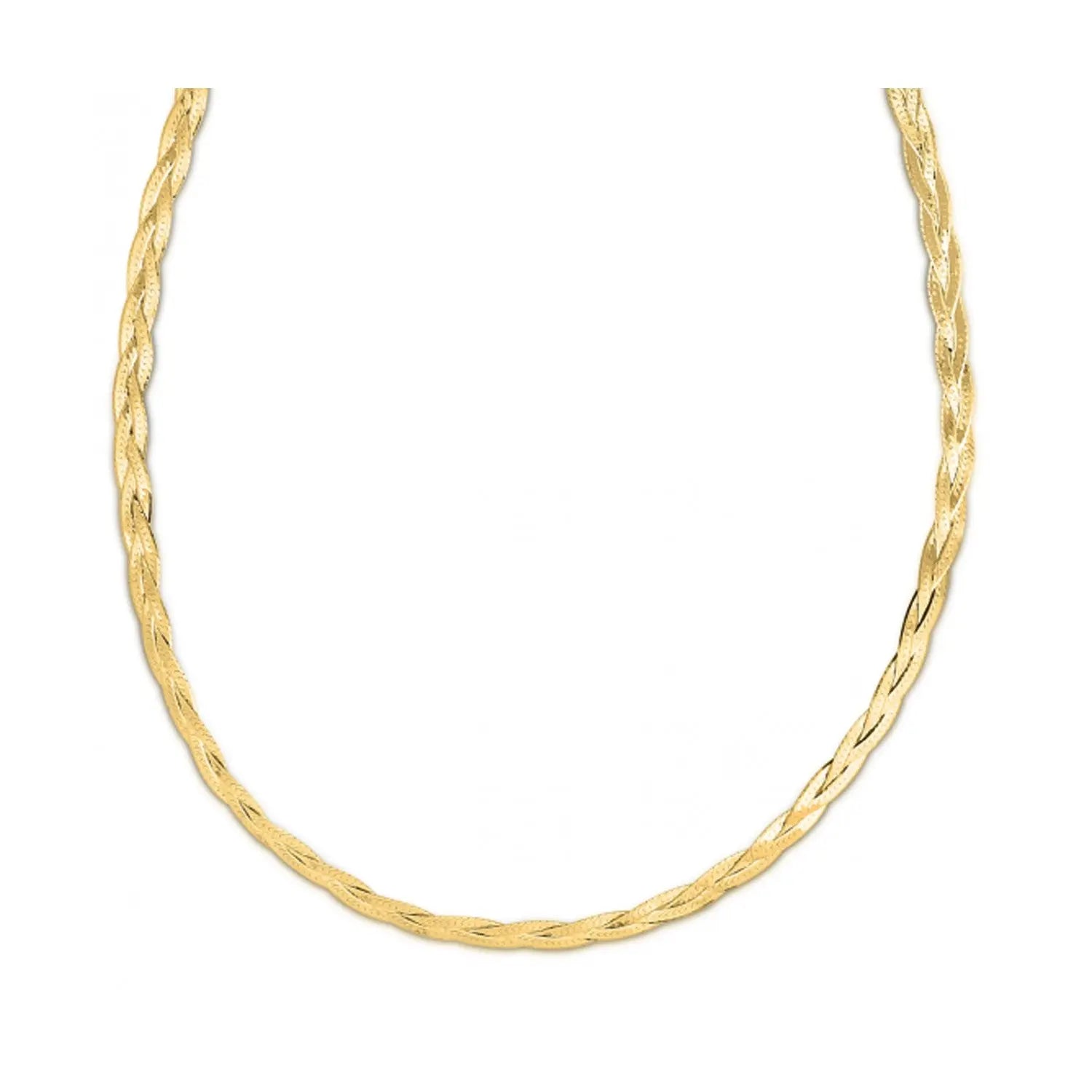 14k Yellow Gold Braided Herringbone Chain (3.20 mm) 