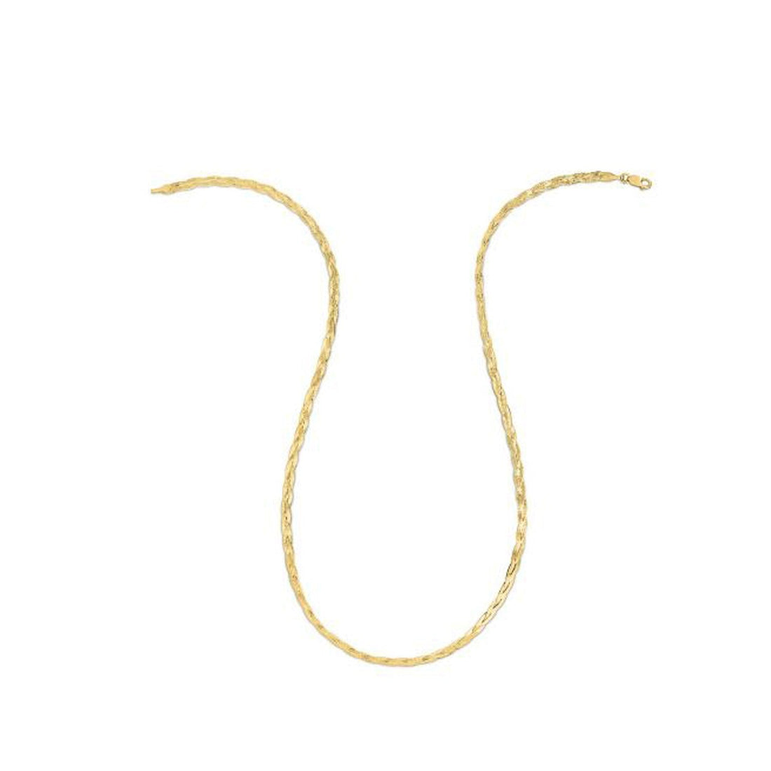 14k Yellow Gold Braided Herringbone Chain (3.20 mm) by Avera Group