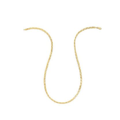 14k Yellow Gold Braided Herringbone Chain (3.20 mm) by Avera Group