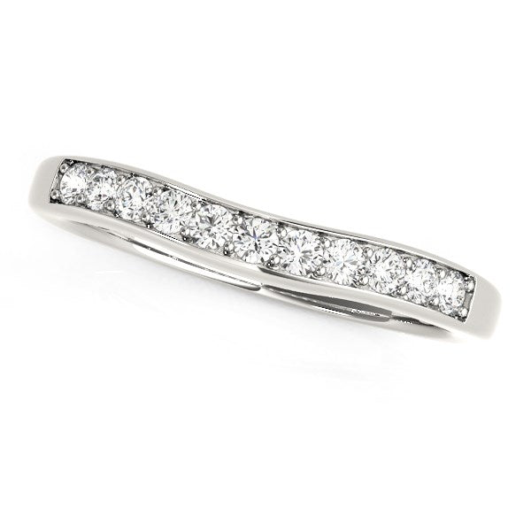 14k White Gold Curved Diamond Wedding Band (1/4 cttw) by Bids.com