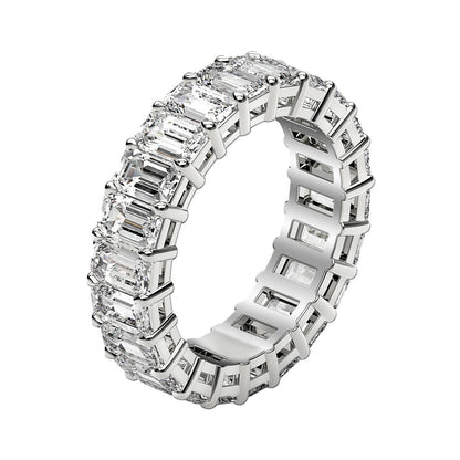 Emerald Cut Lab Grown Diamond Eternity Ring in 14k White Gold (2 cttw FG/VS2)  DestGlow