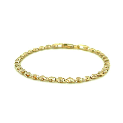 2.9mm 14k Yellow Gold Heart Anklet by Bids.com
