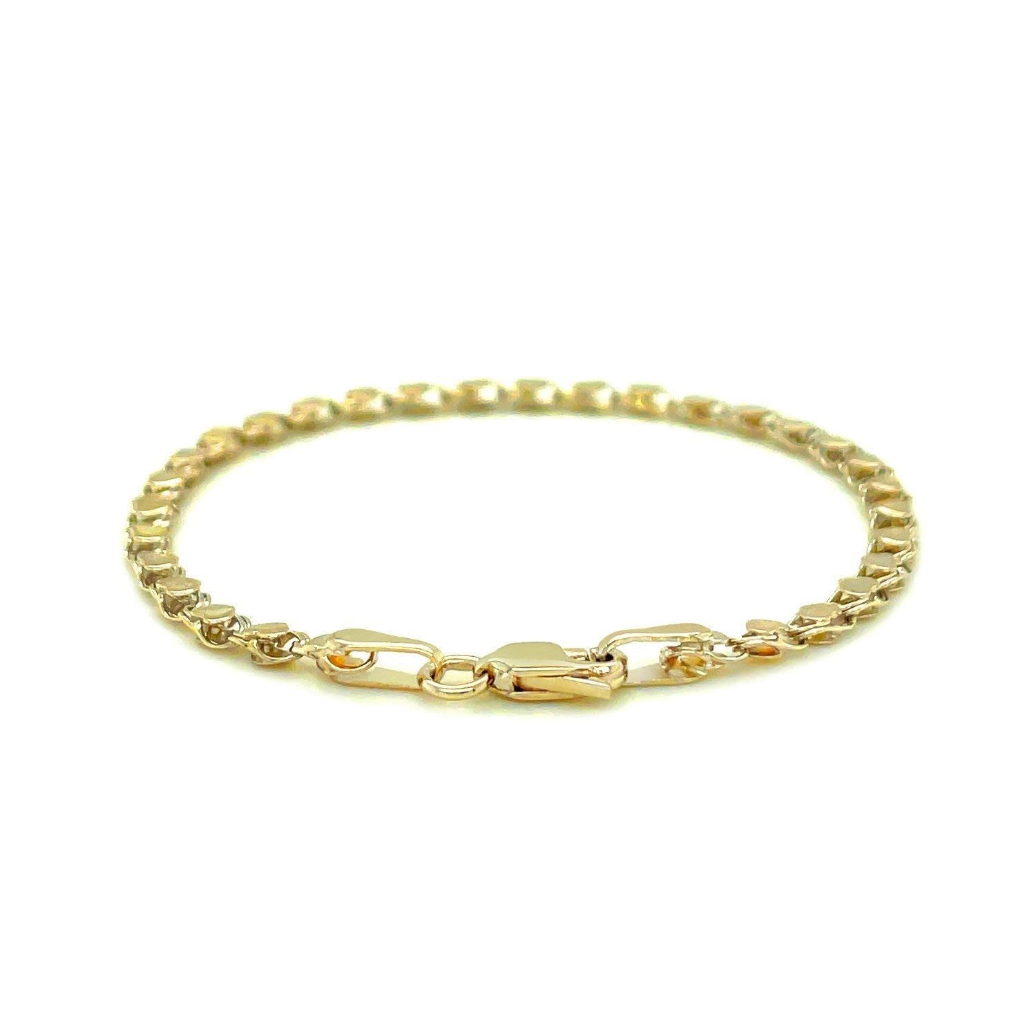 2.9mm 14k Yellow Gold Heart Anklet by Bids.com