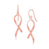 14k Rose Gold Polished Ribbon Style Drop Earrings - earrings
