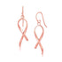 14k Rose Gold Polished Ribbon Style Drop Earrings 