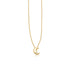 14k Yellow Gold Polished Moon Necklace with Diamond 