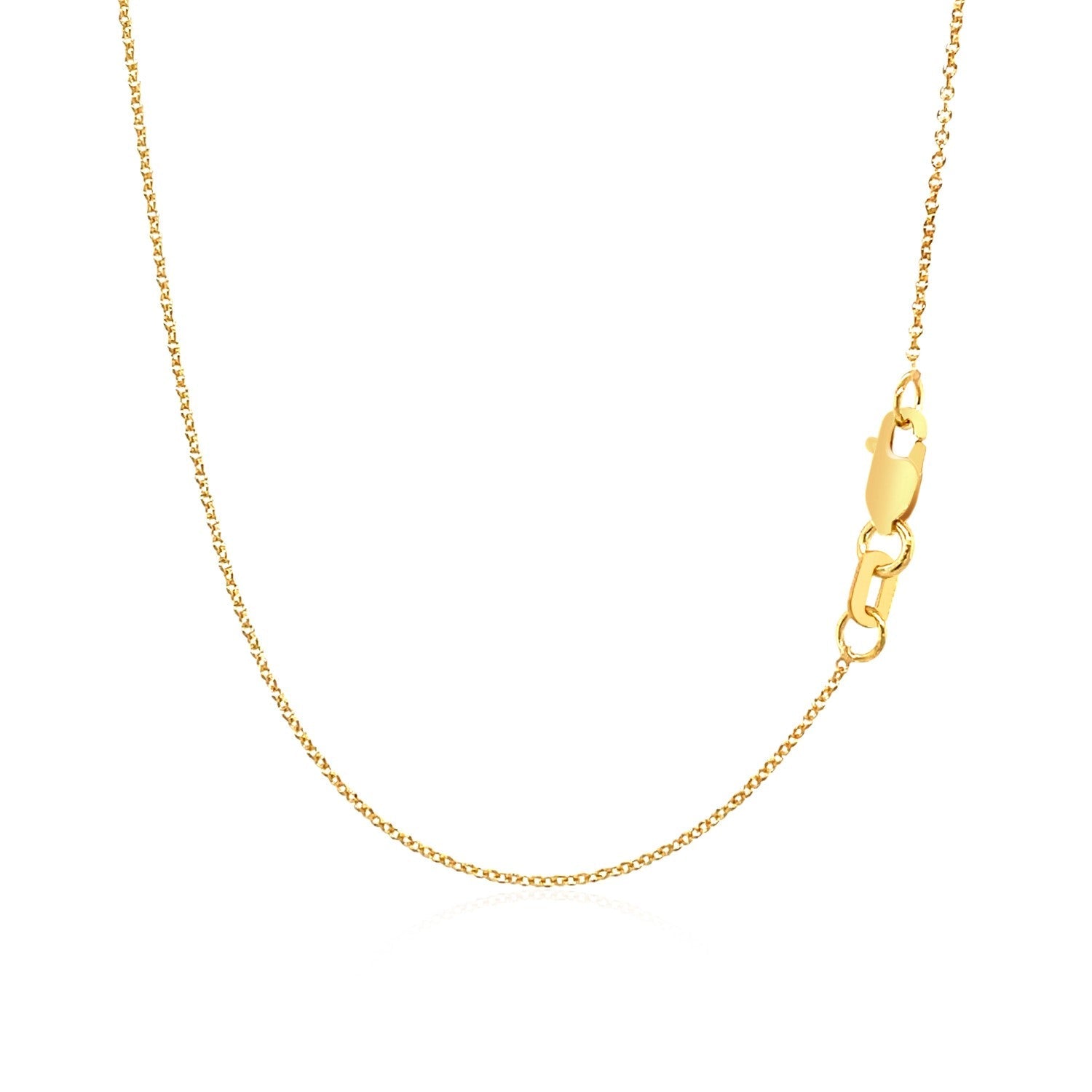 14k Yellow Gold Polished Moon Necklace with Diamond - DestGlow