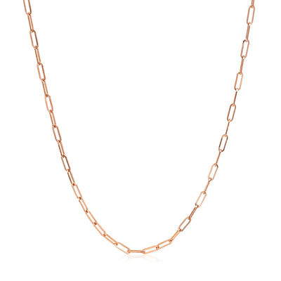 14k Rose Gold Adjustable Paperclip Chain 1.5mm - necklaces