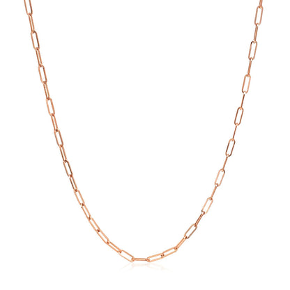 14k Rose Gold Adjustable Paperclip Chain (1.50 mm) by Avera Group