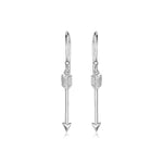 Sterling Silver Polished and Textured Arrow Earrings - DestGlow