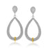 18k Yellow Gold & Sterling Silver Diamond Accented Graduated Popcorn Earrings 