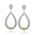 18k Yellow Gold & Sterling Silver Diamond Accented Graduated Popcorn Earrings