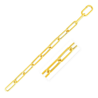14k Yellow Gold Rounded Paperclip Chain Necklace
