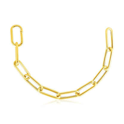 14k Yellow Gold Rounded Paperclip Chain Necklace by Bids.com