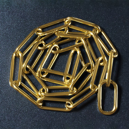 14k Yellow Gold Rounded Paperclip Chain Necklace 