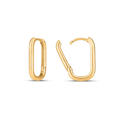 14k Yellow Gold Large Paperclip Huggies - DestGlow