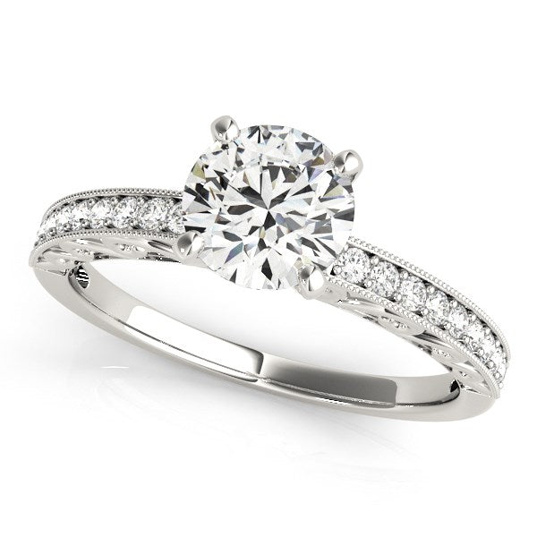 14k White Gold Antique Style Diamond Engagement Ring (1 1/8 cttw) by Bids.com