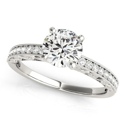 14k White Gold Antique Style Diamond Engagement Ring (1 1/8 cttw) by Bids.com